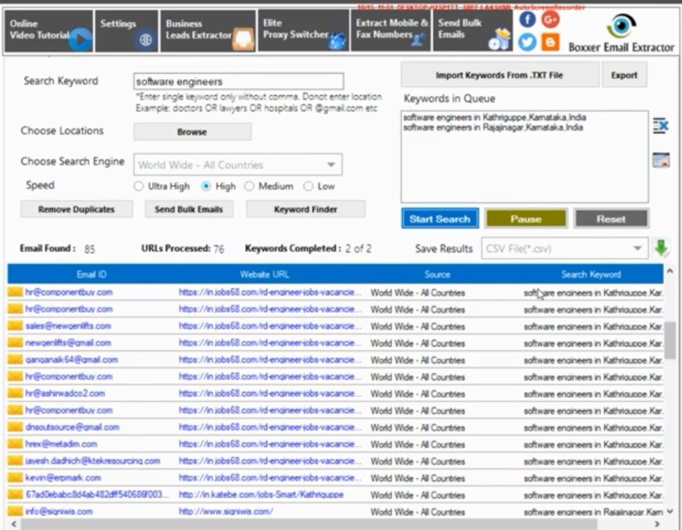 boxxer email extractor screenshot